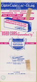 Matchbook Cover - Criss Cadillac Oldsmobile Providence RI 30 Strike