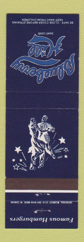 Matchbook Cover - Blueberry Hill St Louis MO Hamburgers