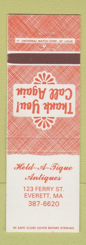 Matchbook Cover - Held A Tique Antiques Everett MA