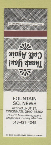 Matchbook Cover - Fountain Square News Cincinnati OH