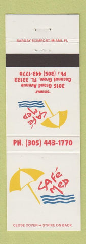 Matchbook Cover - Cafe Med Coconut Grove FL