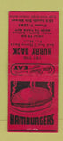 Matchbook Cover - Hurry Bank Restaurant  BOBTAIL