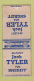 Matchbook Cover - Jack Tyler for Sheriff Election WEAR BOBTAIL