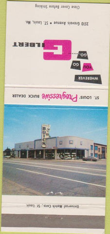 Matchbook Cover - Gilbert Buick St Louis MO 30 Strike