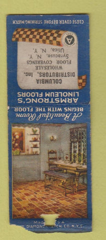 Matchbook Cover - Armstrong Linoleum Syracuse Utica NY BOBTAIL