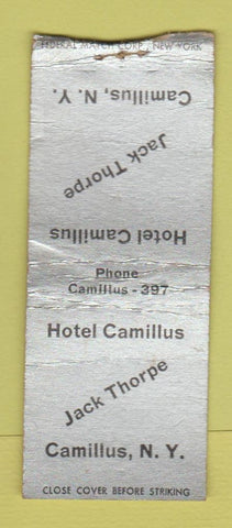 Matchbook Cover - Hotel Camillus Jack Thorpe NY WEAR BOBTAIL