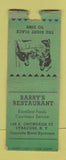 Matchbook Cover - Barry's Restaurant Syracuse NY BOBTAIL