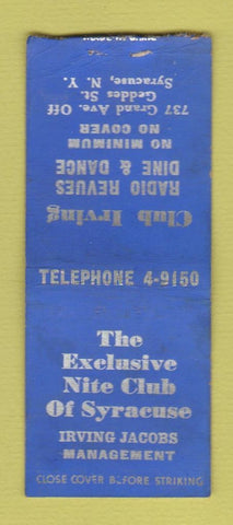 Matchbook Cover - Exclusive Nite Club of Syracuse NY BOBTAIL