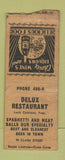 Matchbook Cover - Delux Restaurant  WEAR BOBTAIL