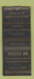 Matchbook Cover - Pickwick Inn Fairmount Corners NY? BOBTAIL