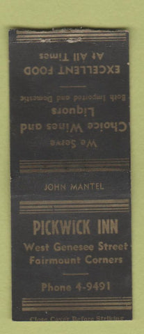 Matchbook Cover - Pickwick Inn Fairmount Corners NY? BOBTAIL