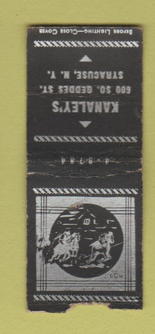 Matchbook Cover - Kanaley's Syracuse NY WEAR BOBTAIL