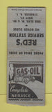 Matchbook Cover - Red's oil gas Syracuse NY WORN BOBTAIL