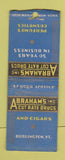Matchbook Cover - Abraham's Cut Rate Drugs Burlington VT WEAR BOBTAIL