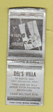 Matchbook Cover - Del's Villa  WEAR BOBTAIL