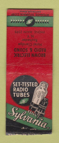 Matchbook Cover - Sylvania Radio Tubes Brown Electric Rochester NY WEAR BOBTAIL