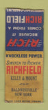 Matchbook Cover - Richfield oil gas Baldwinsville NY WORN BOBTAIL