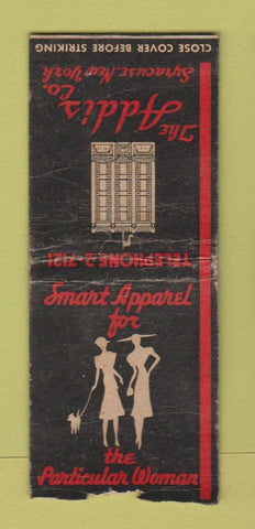 Matchbook Cover - Addis Company Women's Clothes Syracuse NY WEAR BOBTAIL