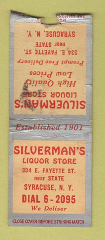 Matchbook Cover - Silerman's Liquor Store Syracuse NY WORN BOBTAIL