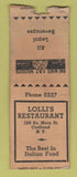 Matchbook Cover - Lolli's Restaurant Cortland NY WEAR BOBTAIL