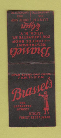 Matchbook Cover - Brassel's Restaurant Utica NY BOBTAIL