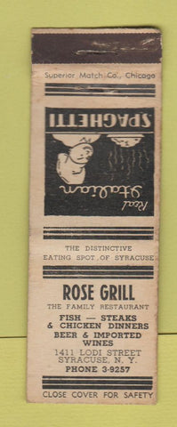 Matchbook Cover - Rose Grill Syracuse NY WORN