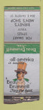 Matchbook Cover - Beau Brummell Men's Clothes Barney's Syracuse NY BOBTAIL
