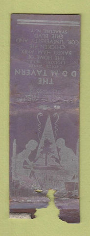 Matchbook Cover - D&M Tavern Syracuse NY POOR