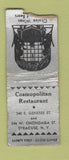 Matchbook Cover - Cosmopolitan Restaurant Syracuse NY WORN BOBTAIL
