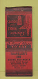 Matchbook Cover - Traveler's Inn Syracuse NY BOBTAIL