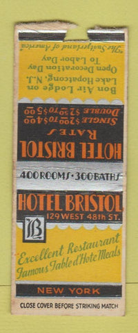 Matchbook Cover - Hotel Bristol New York City deco BOBTAIL