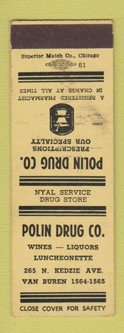 Matchbook Cover - Polin Drug Chicago IL SAMPLE
