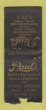 Matchbook Cover - Paul's Restaurant Troy NY WORN BOBTAIL