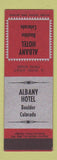 Matchbook Cover - Albany Hotel Boulder Colorado SAMPLE