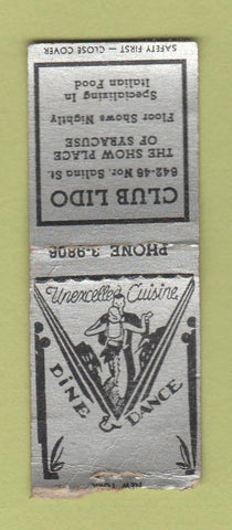 Matchbook Cover - Club Lido Syracuse NY BOBTAIL