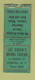 Matchbook Cover - Joe Doran's Bronx Tavern Auburn NY BOBTAIL