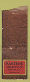 Matchbook Cover - Pastime Athletic Club Syracuse NY WEAR BOBTAIL
