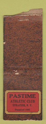 Matchbook Cover - Pastime Athletic Club Syracuse NY WEAR BOBTAIL
