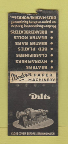 Matchbook Cover - Dilts Paper MachineryFUlton NY WEAR BOBTAIL