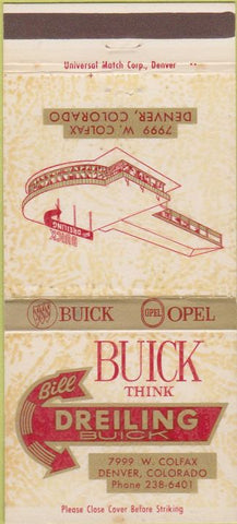 Matchbook Cover - Dreiling Buick Denver CO 30 Strike
