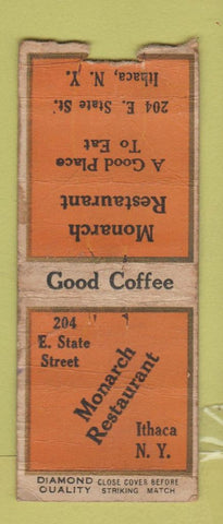 Matchbook Cover - Monarch Restaurant Ithaca NY DQ POOR BOBTAIL