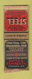 Matchbook Cover - Smith & Caffrey Steel Syracuse NY WORN BOBTAIL