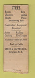 Matchbook Cover - Smith & Caffrey Steel Syracuse NY WORN BOBTAIL