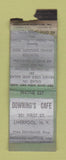 Matchbook Cover - Downing's Cafe Liverpool NY POOR