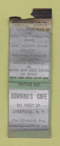 Matchbook Cover - Downing's Cafe Liverpool NY POOR