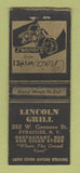 Matchbook Cover - Lincoln Grill Syracuse NY WEAR BOBTAIL