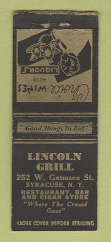 Matchbook Cover - Lincoln Grill Syracuse NY WEAR BOBTAIL