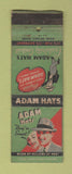 Matchbook Cover - Adam Hats WORN