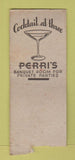 Matchbook Cover - Perri's Restaurant Newark NJ WEAR BOBTAIL