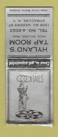 Matchbook Cover - Hyland's Tap Room Syracuse NY WORN BOBTAIL